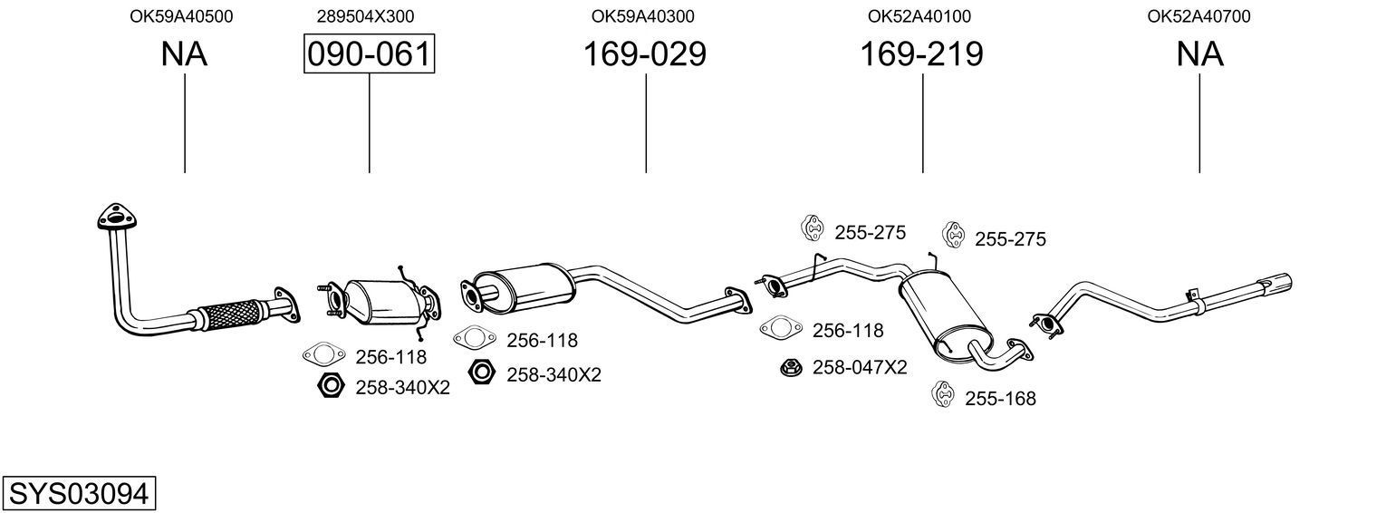 Išmetimo sistema BOSAL SYS03094