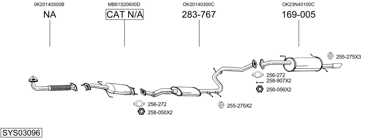 Išmetimo sistema BOSAL SYS03096