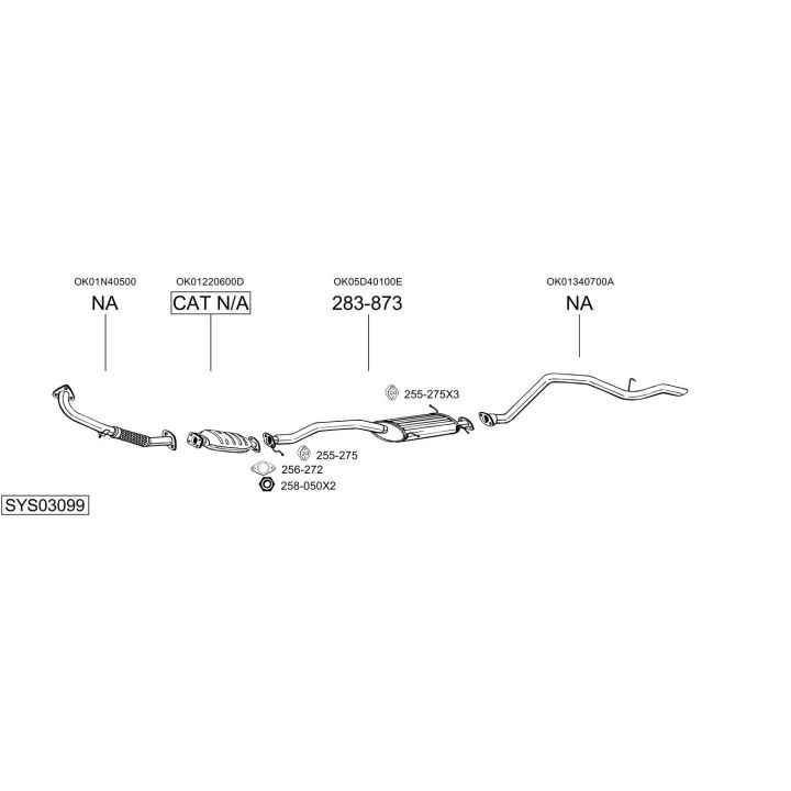 Išmetimo sistema BOSAL SYS03099