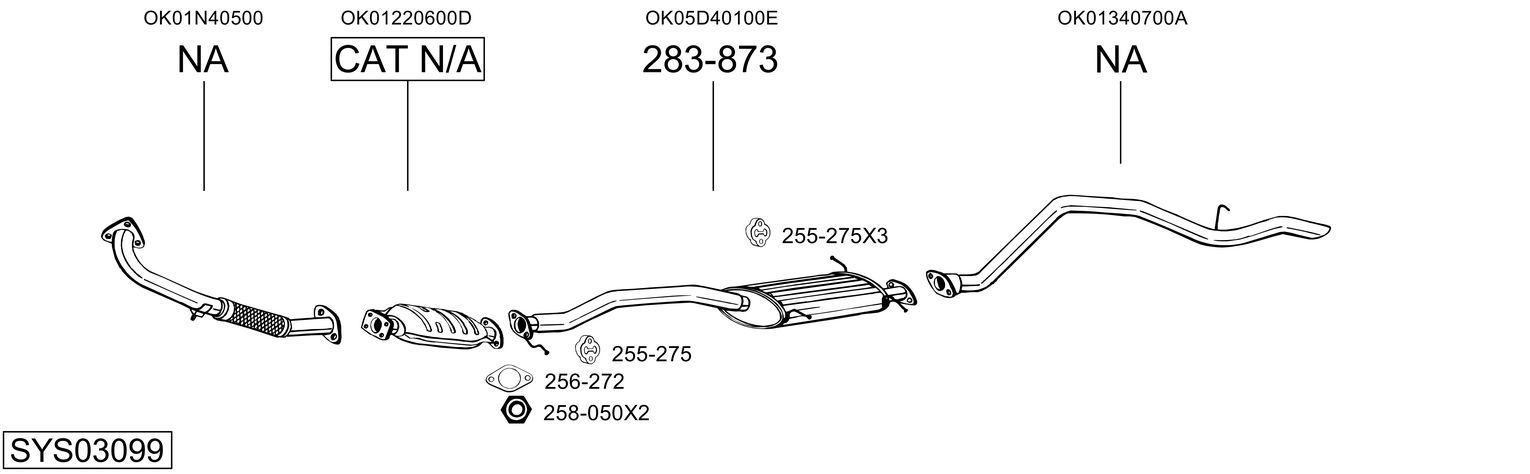 Išmetimo sistema BOSAL SYS03099