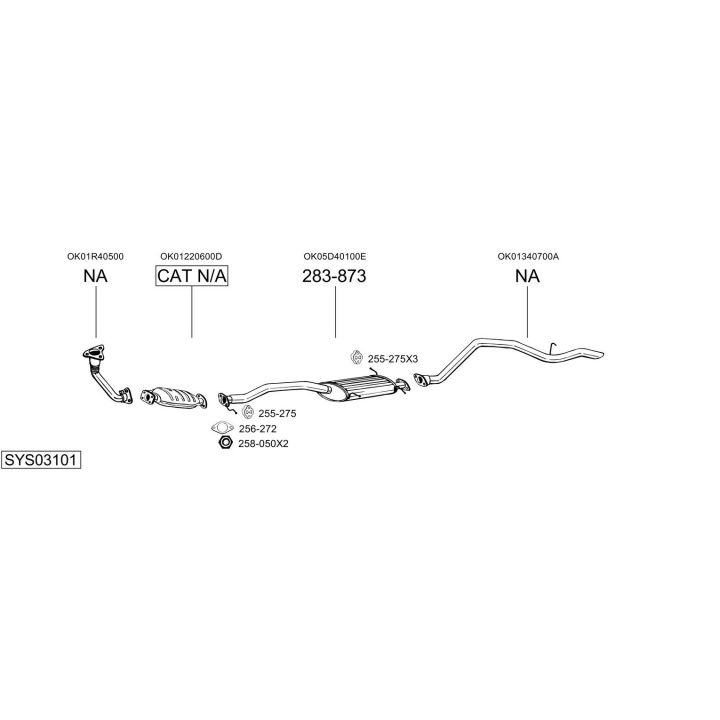 Išmetimo sistema BOSAL SYS03101