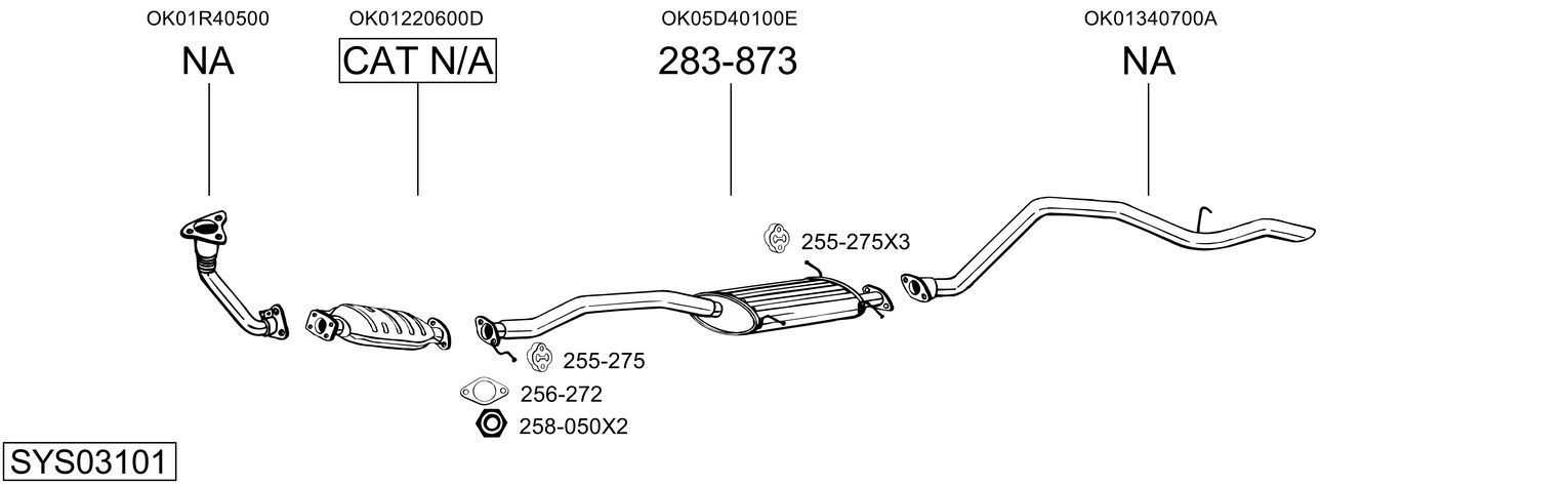 Išmetimo sistema BOSAL SYS03101
