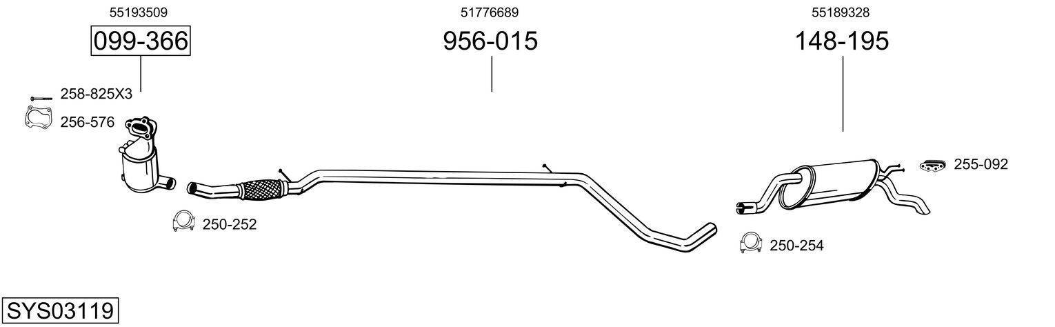 Išmetimo sistema BOSAL SYS03119