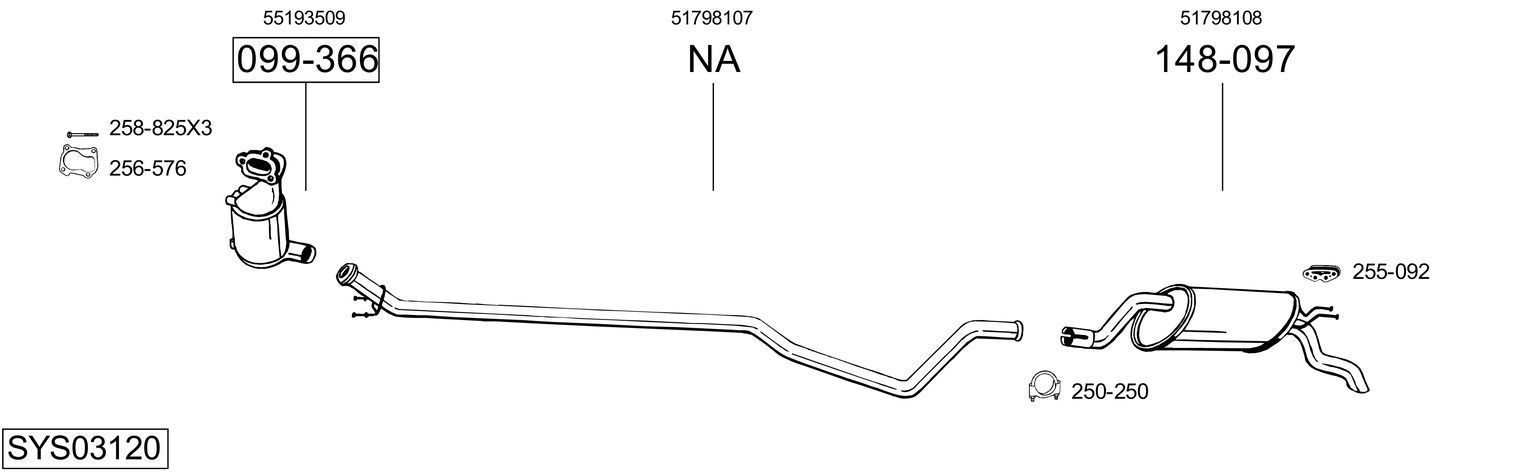 Išmetimo sistema BOSAL SYS03120