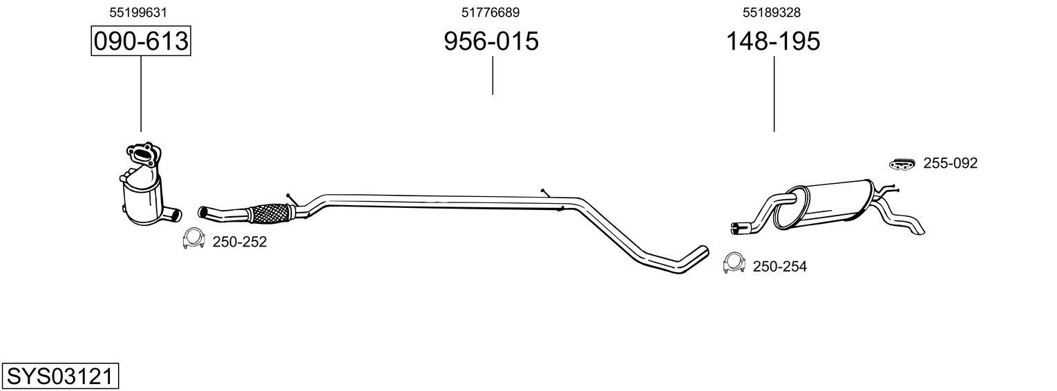 Išmetimo sistema BOSAL SYS03121
