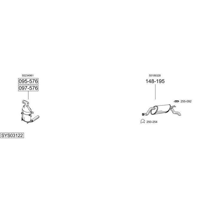 Išmetimo sistema BOSAL SYS03122