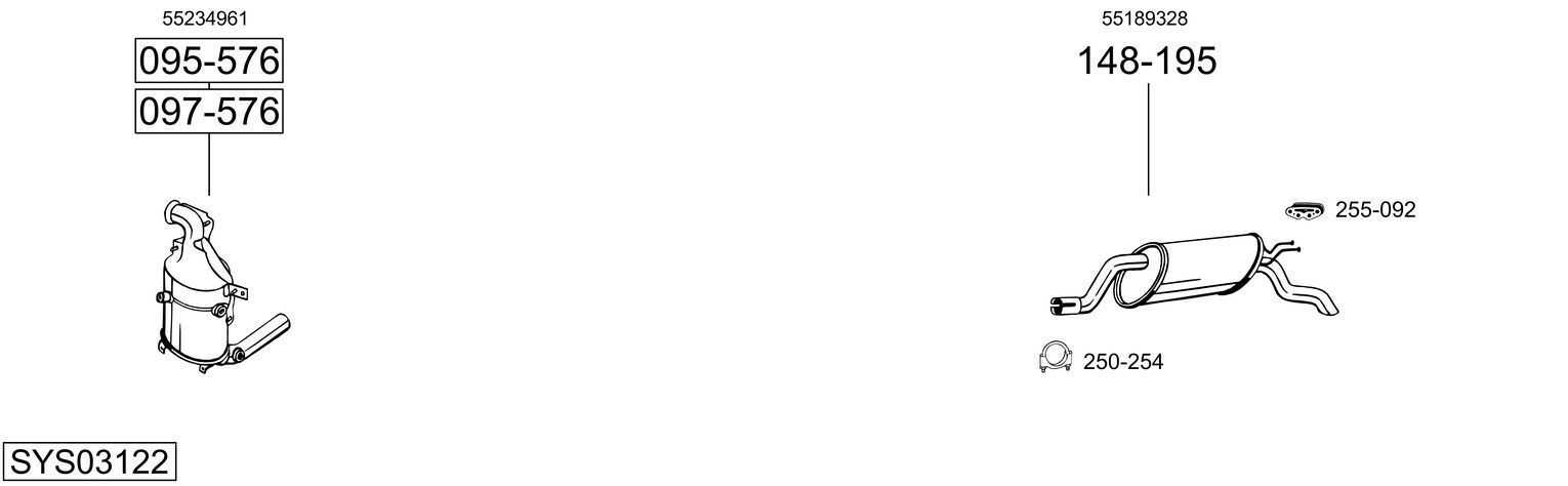 Išmetimo sistema BOSAL SYS03122