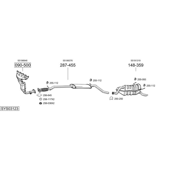 Išmetimo sistema BOSAL SYS03123