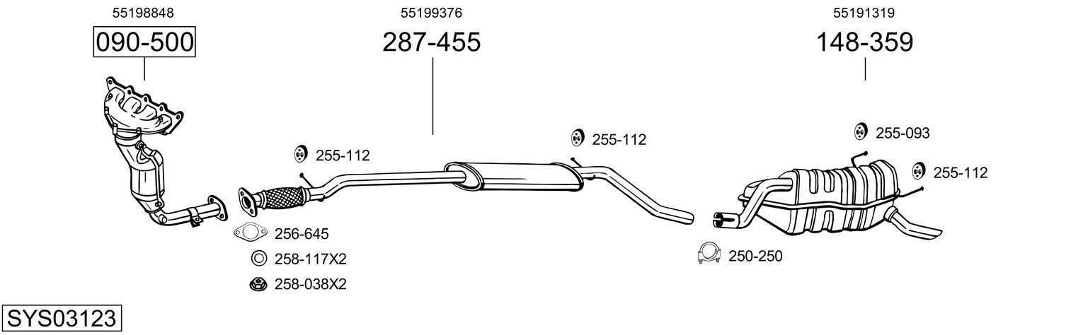 Išmetimo sistema BOSAL SYS03123