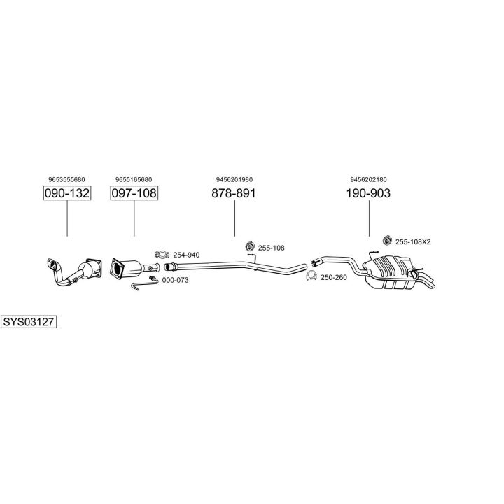 Išmetimo sistema BOSAL SYS03127