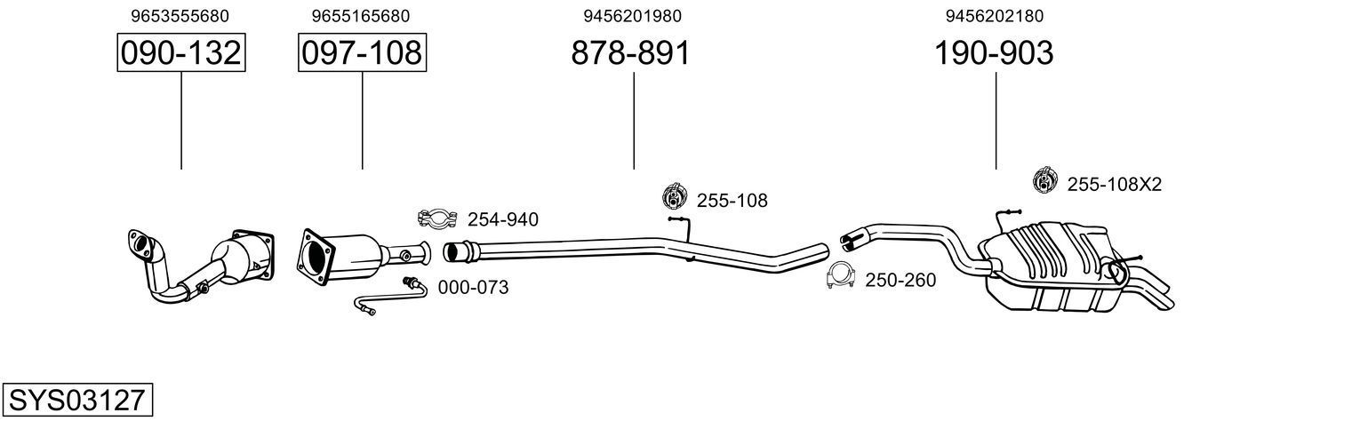 Išmetimo sistema BOSAL SYS03127