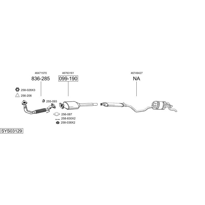Išmetimo sistema BOSAL SYS03129