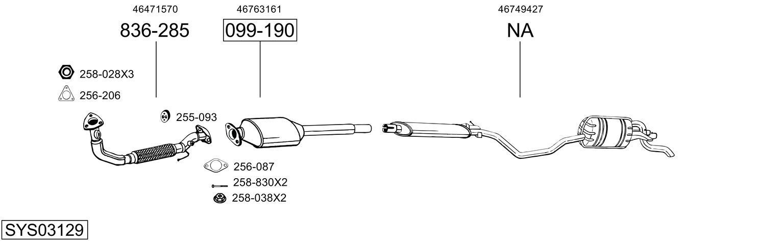 Išmetimo sistema BOSAL SYS03129