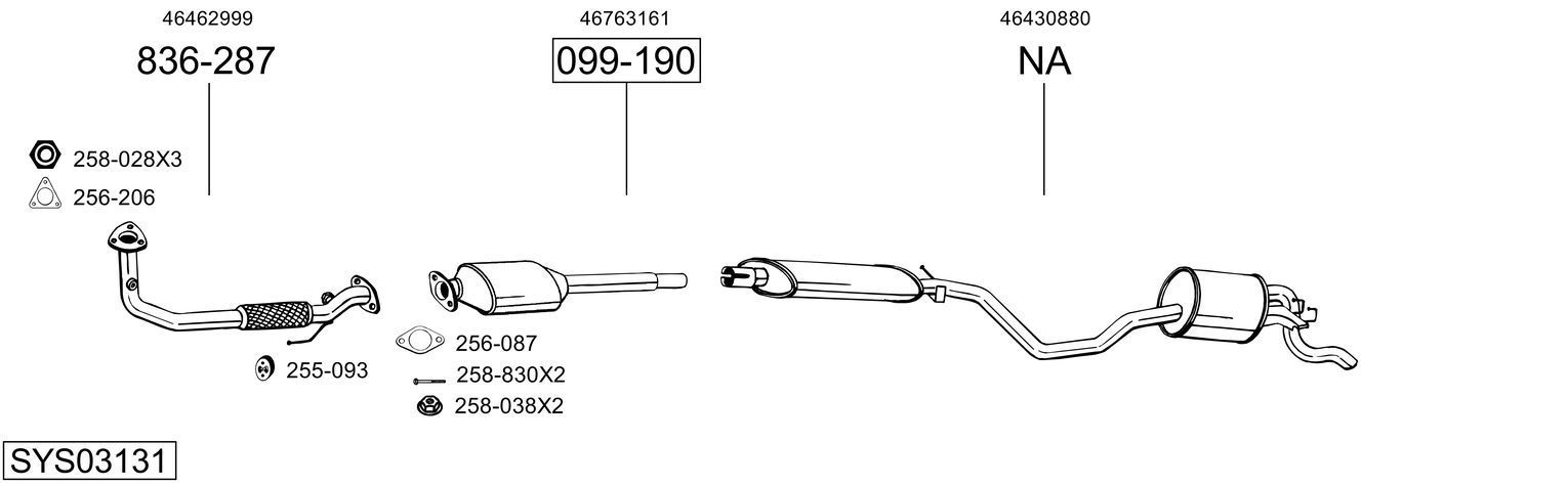 Išmetimo sistema BOSAL SYS03131