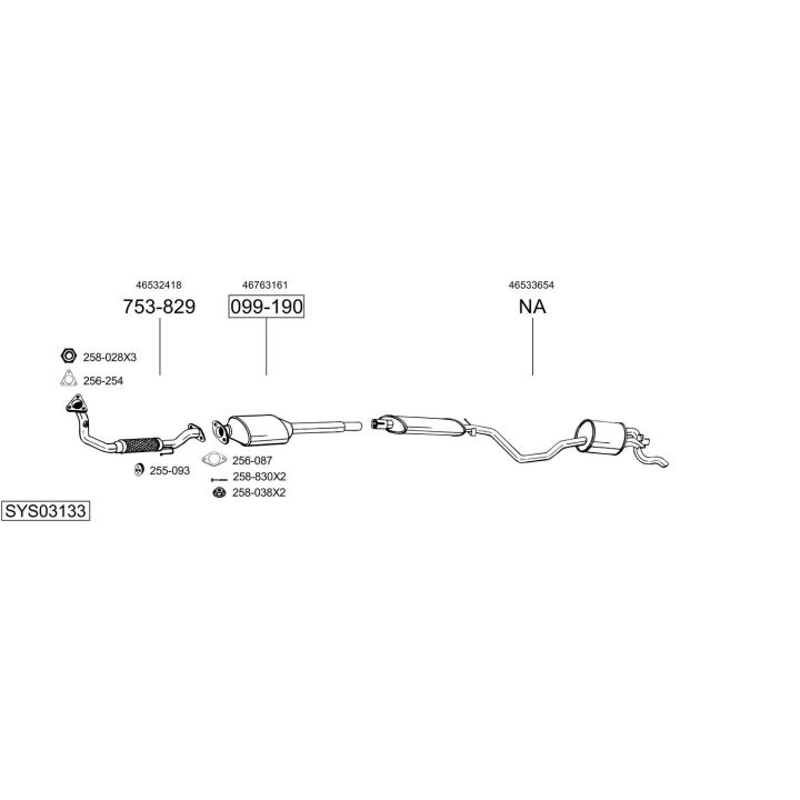 Išmetimo sistema BOSAL SYS03133