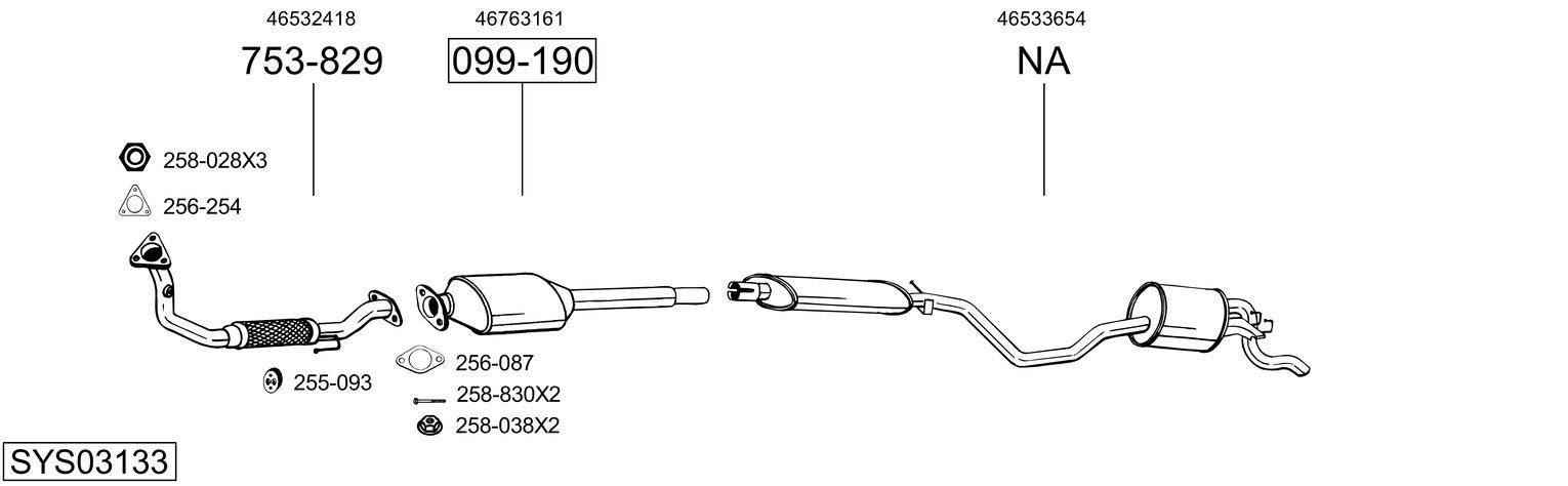 Išmetimo sistema BOSAL SYS03133