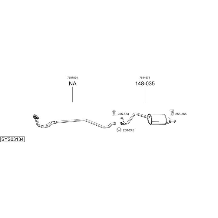 Išmetimo sistema BOSAL SYS03134