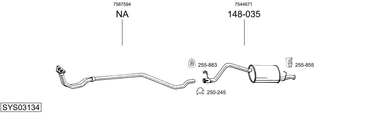 Išmetimo sistema BOSAL SYS03134