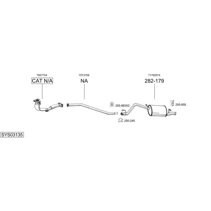 Išmetimo sistema BOSAL SYS03135