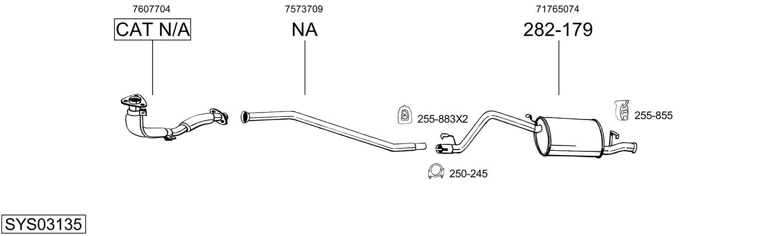 Išmetimo sistema BOSAL SYS03135