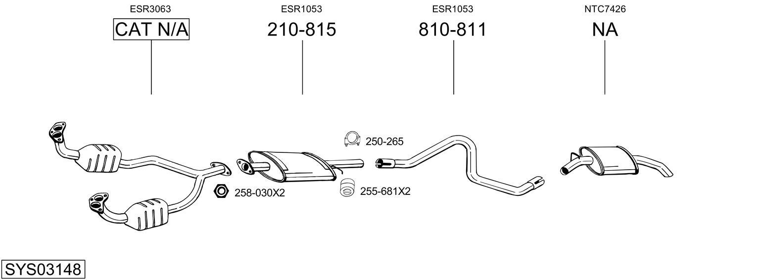 Išmetimo sistema BOSAL SYS03148