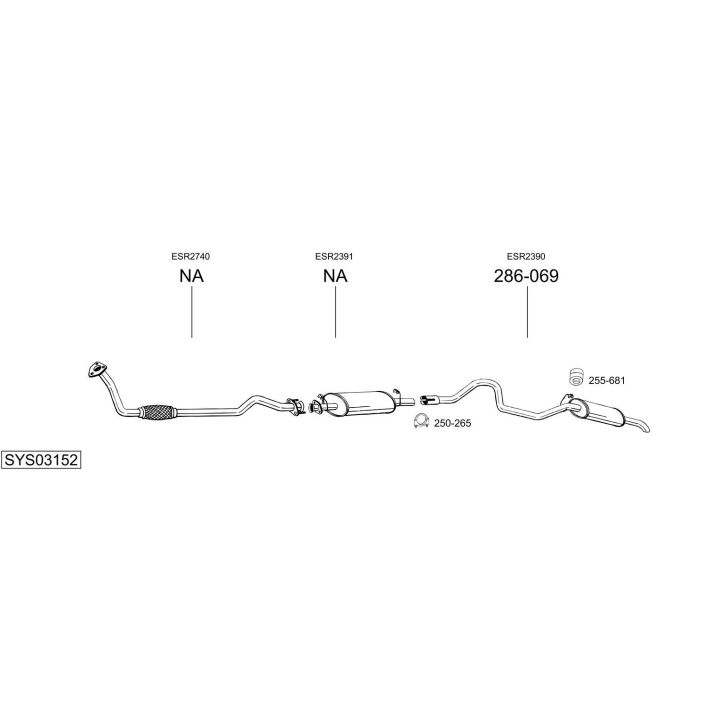 Išmetimo sistema BOSAL SYS03152