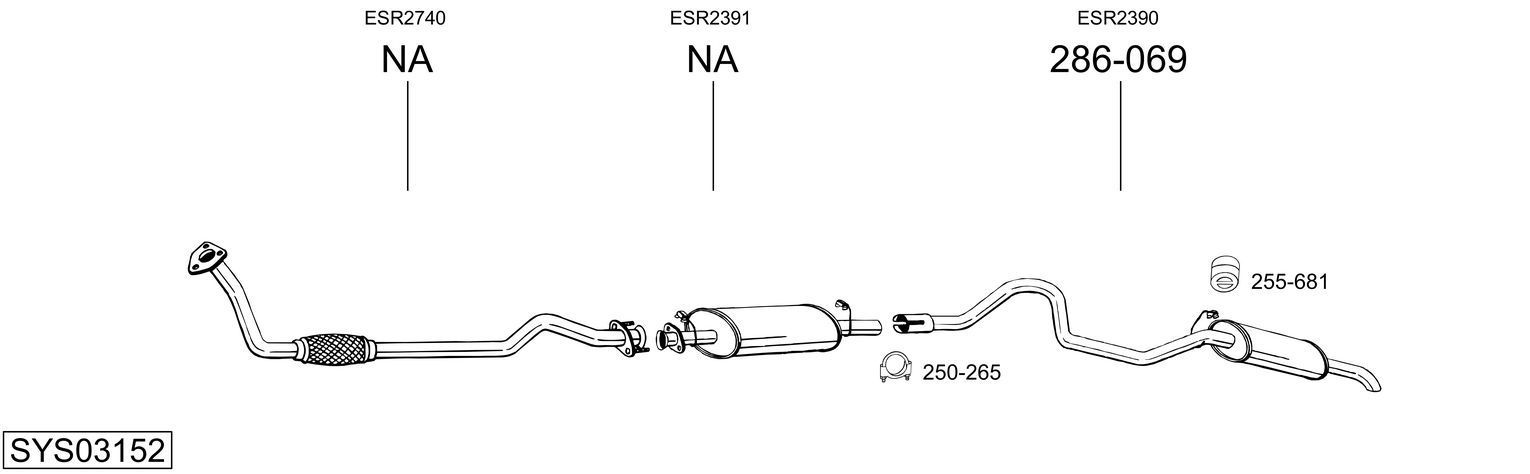 Išmetimo sistema BOSAL SYS03152