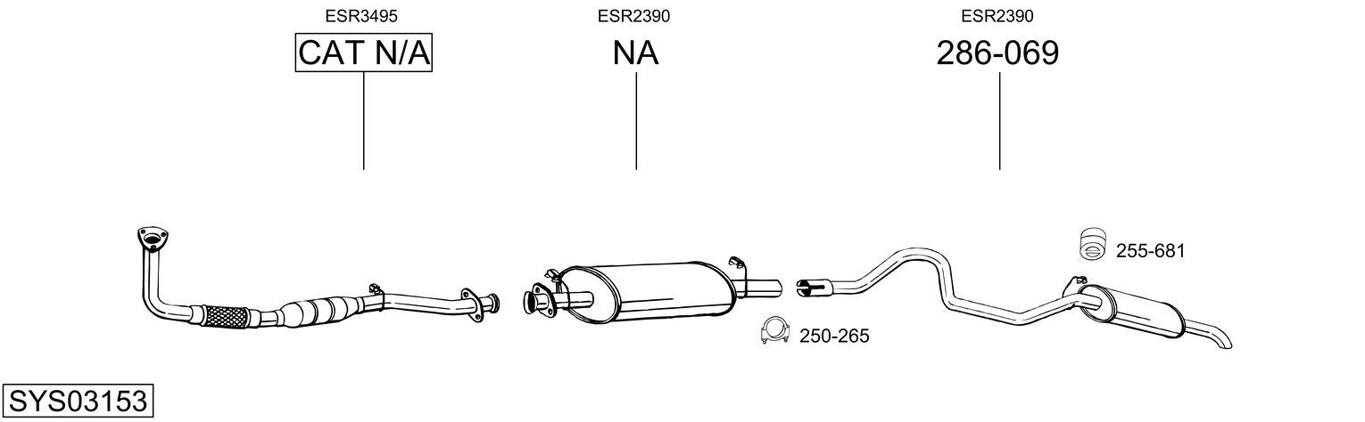 Išmetimo sistema BOSAL SYS03153