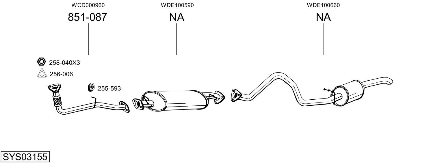 Išmetimo sistema BOSAL SYS03155