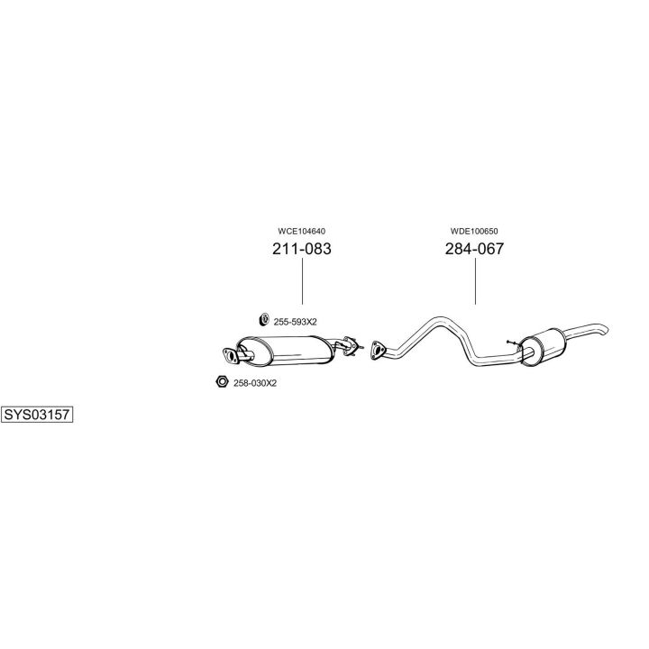 Išmetimo sistema BOSAL SYS03157