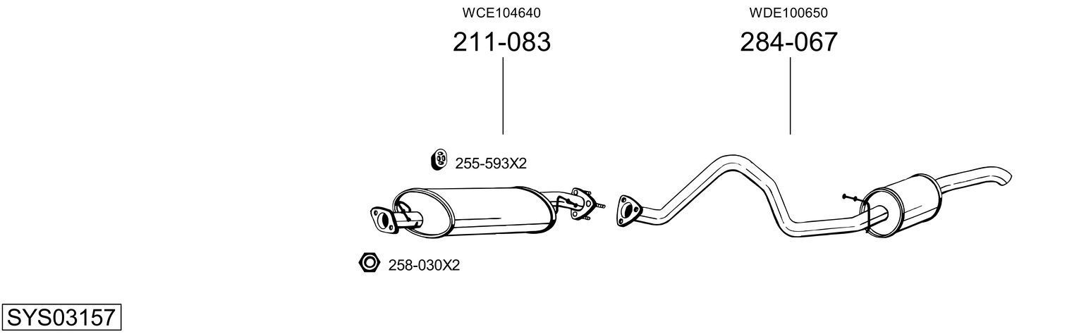 Išmetimo sistema BOSAL SYS03157