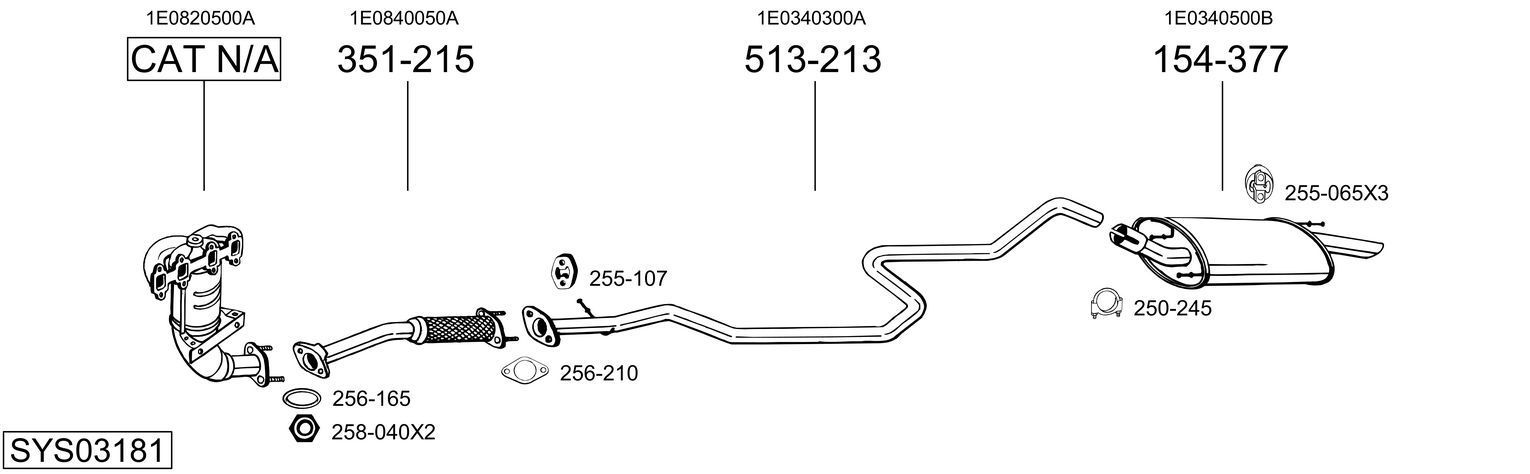 Išmetimo sistema BOSAL SYS03181