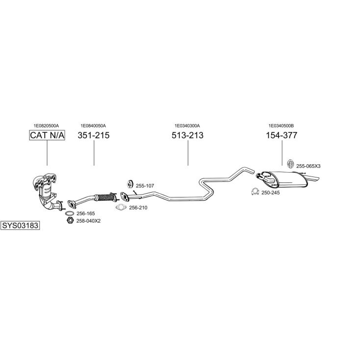 Išmetimo sistema BOSAL SYS03183