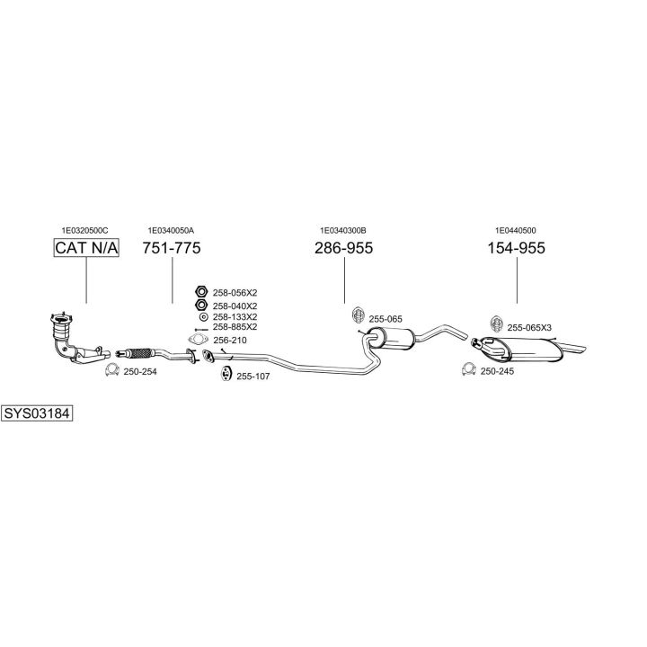 Išmetimo sistema BOSAL SYS03184