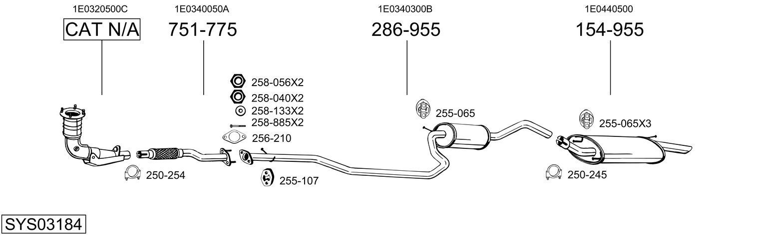 Išmetimo sistema BOSAL SYS03184