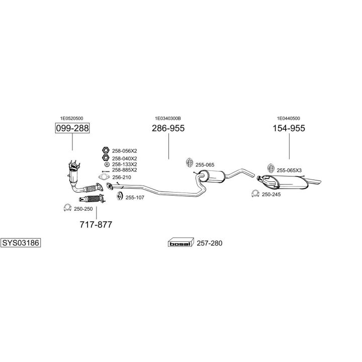 Išmetimo sistema BOSAL SYS03186