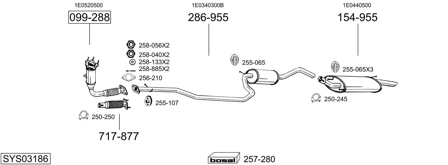 Išmetimo sistema BOSAL SYS03186