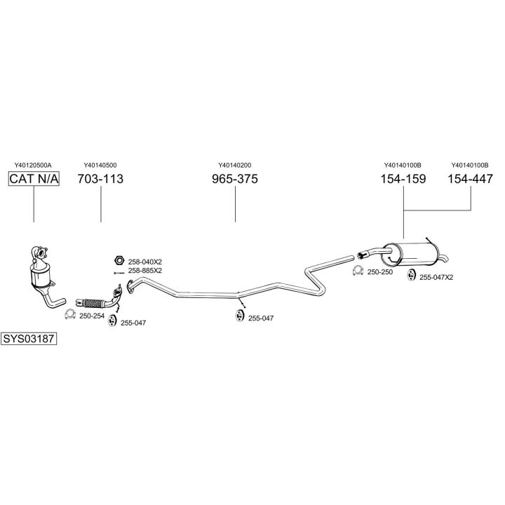 Išmetimo sistema BOSAL SYS03187