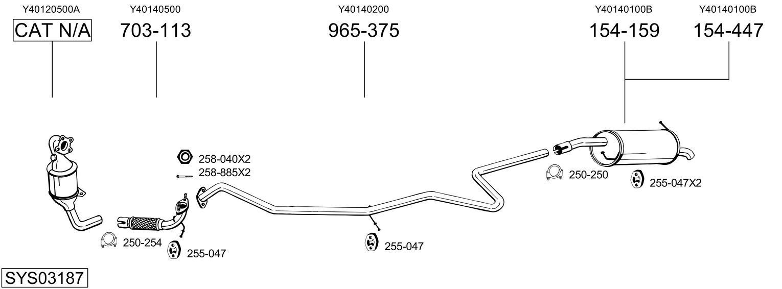 Išmetimo sistema BOSAL SYS03187