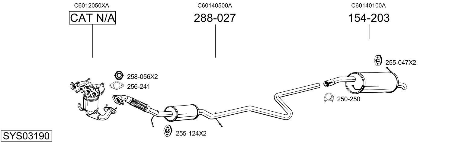 Išmetimo sistema BOSAL SYS03190