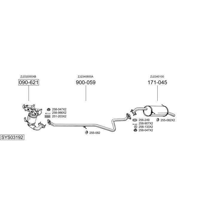 Išmetimo sistema BOSAL SYS03192