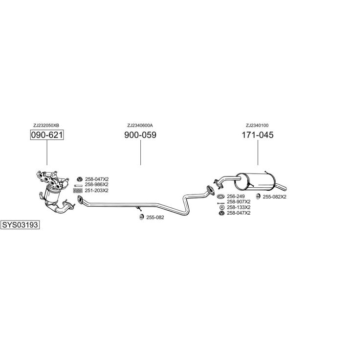 Išmetimo sistema BOSAL SYS03193