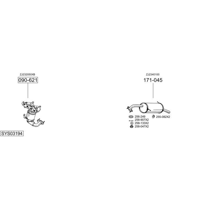 Išmetimo sistema BOSAL SYS03194