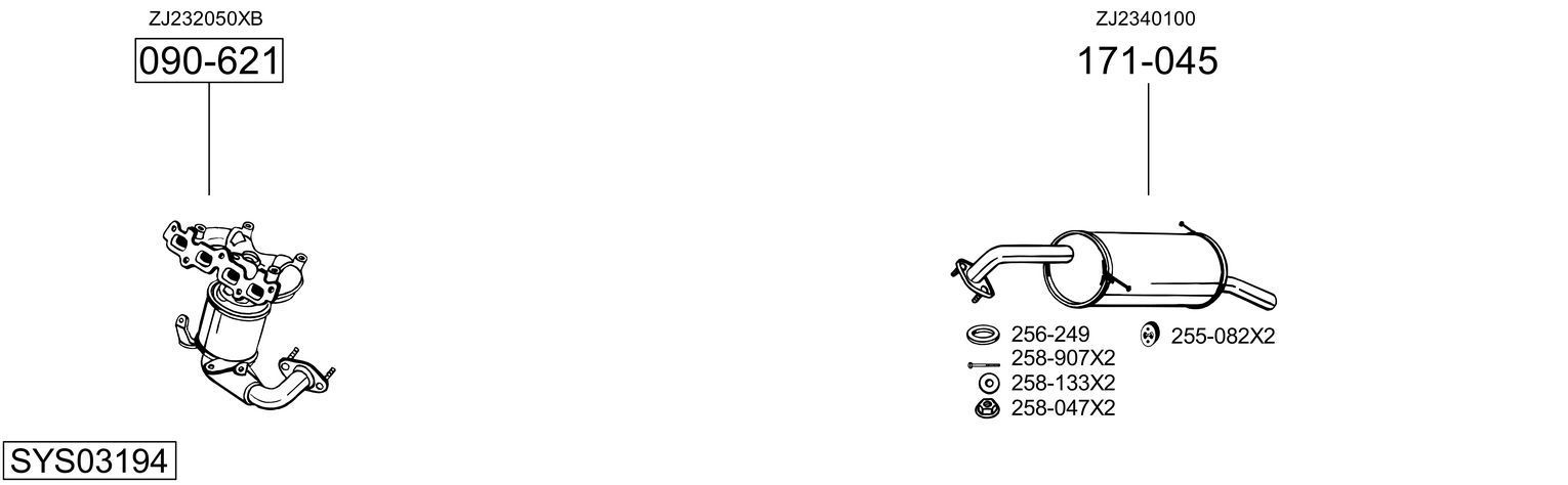 Išmetimo sistema BOSAL SYS03194