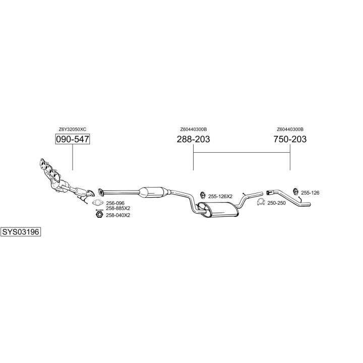 Išmetimo sistema BOSAL SYS03196