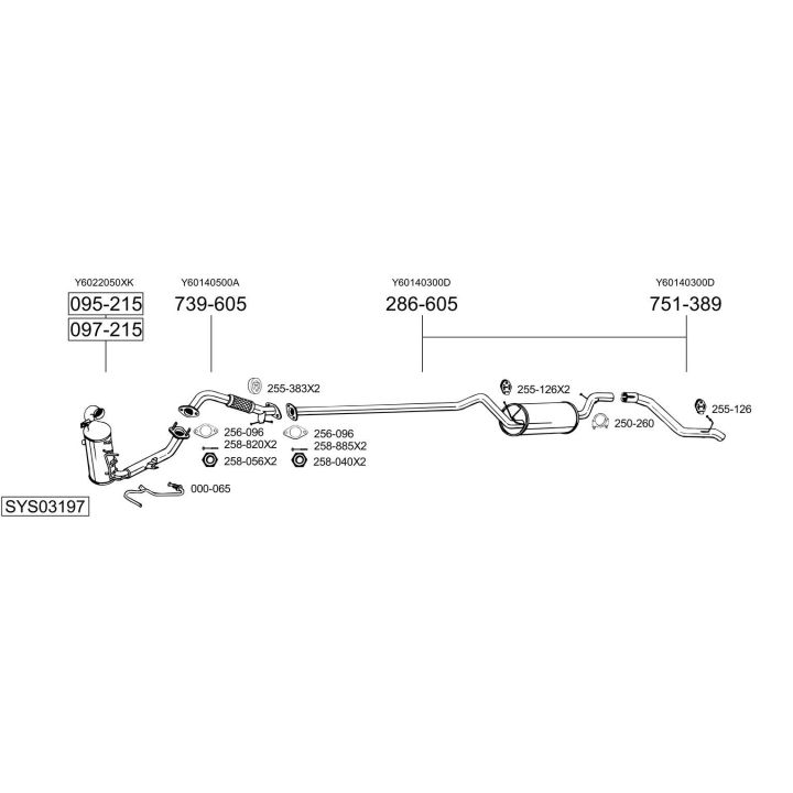 Išmetimo sistema BOSAL SYS03197