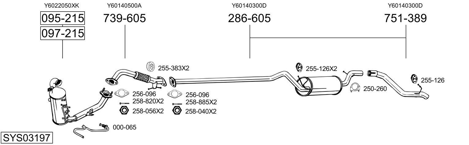 Išmetimo sistema BOSAL SYS03197