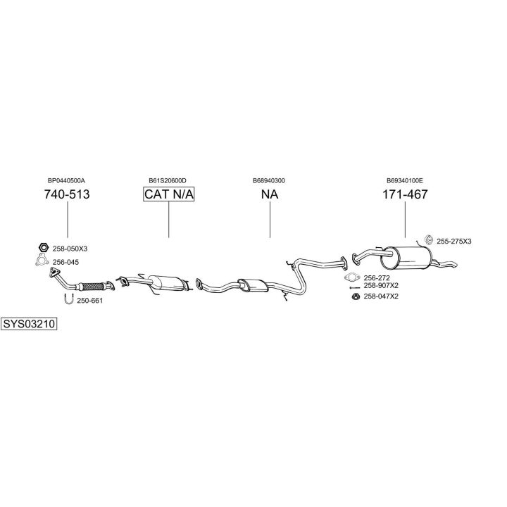 Išmetimo sistema BOSAL SYS03210