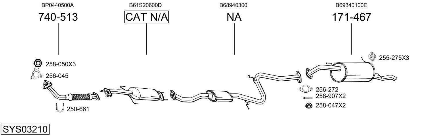 Išmetimo sistema BOSAL SYS03210