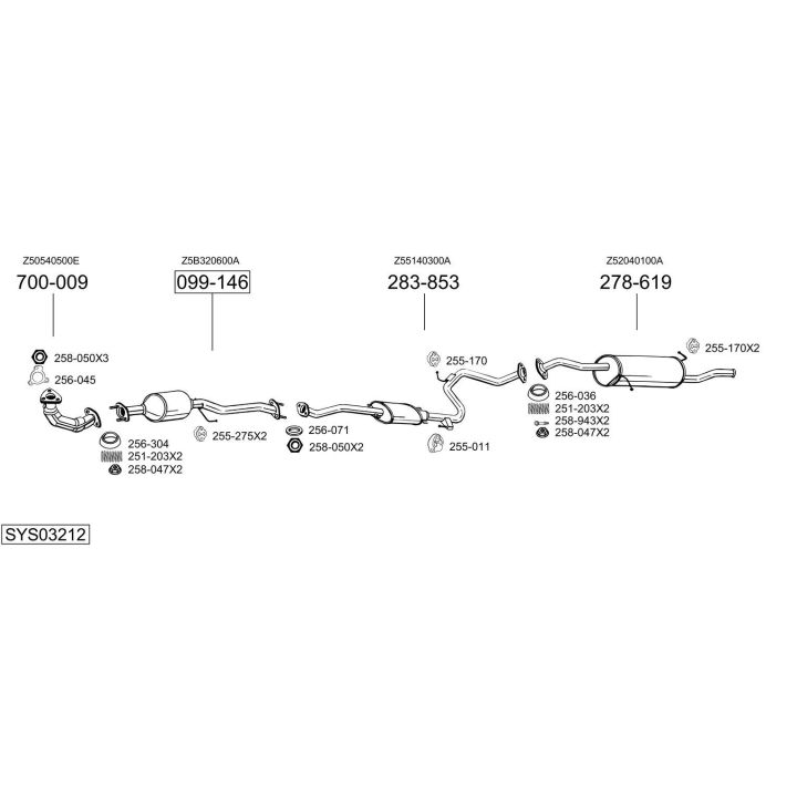 Išmetimo sistema BOSAL SYS03212